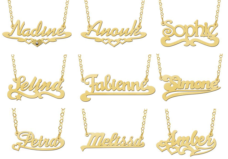 gouden naam ketting 18 karaat gouden naam ketting 18 karaat