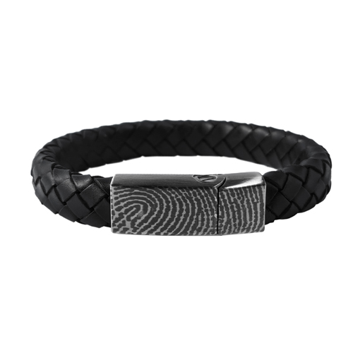 Leren armband met afdruk in slot