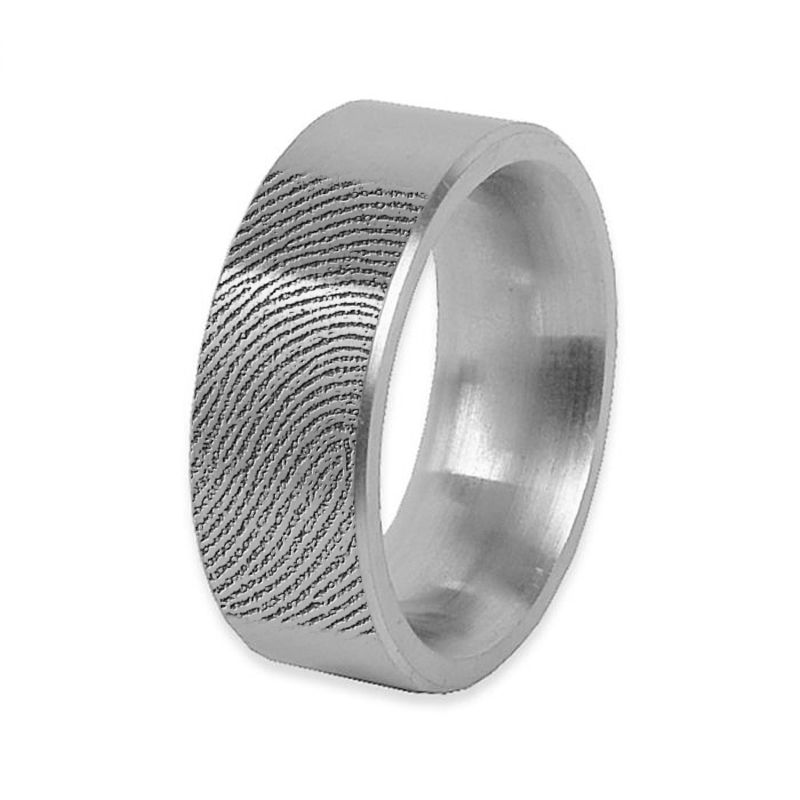 RVS ring met vingerafdruk