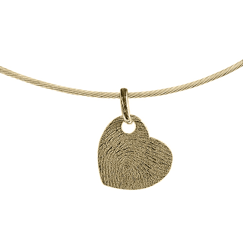 Gouden hartvormige design hanger met vingerafdruk
