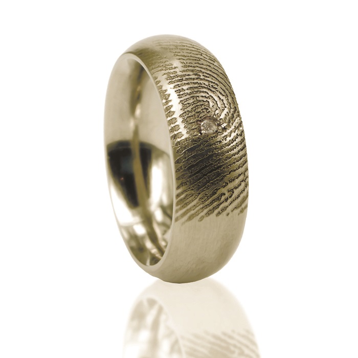 Wonderbaar Bolle gouden koppel ringen met vingerafdruk | Sieraadgraveren.nl YE-15