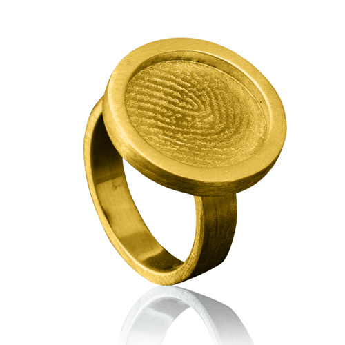 Gouden ring met ronde vingerafdruk