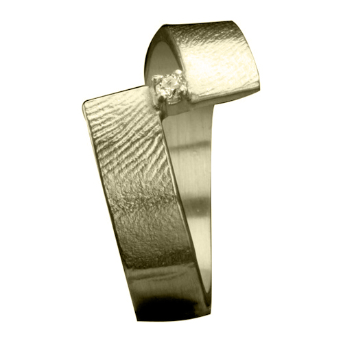 Gouden vingerafdruk ring met steen 796