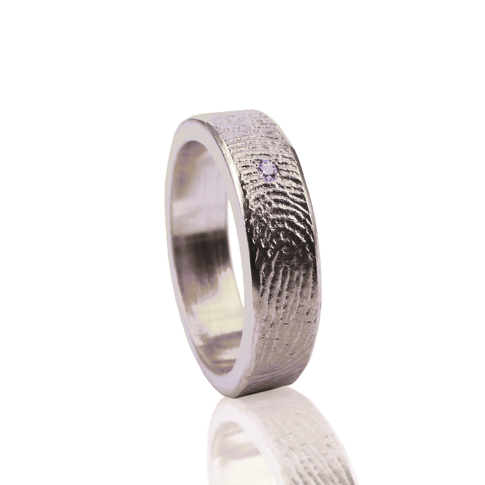 Zilveren vingerafdruk ring