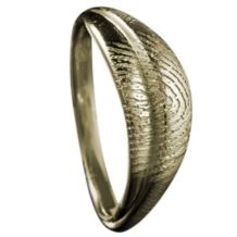 Gouden vingerafdruk ring 7mm