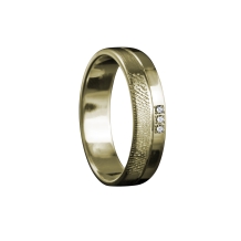 Elegante gouden vingerafdrukring met 3 zirkonia's