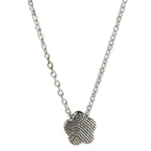 Zilveren 8mm bloem met vingerafdruk en ketting