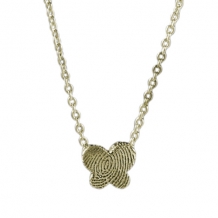 Gouden 7mm vlinder met vingerafdruk en ketting