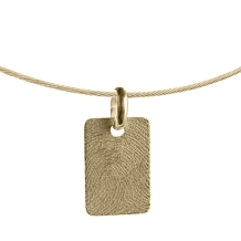 Gouden Rechthoekige vingerafdruk hanger