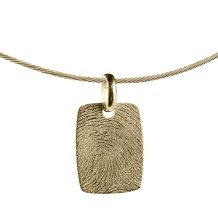 Gouden rechthoekige vingerafdruk hanger
