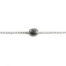 Zilveren armband met vingerafdruk in hematiet
