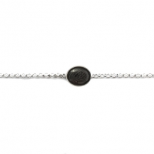 Zilveren armband met vingerafdruk in Onyx steen