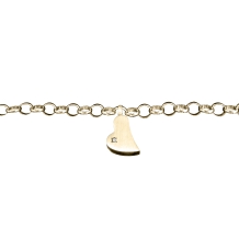Gouden armband met as in hart met schroefdopje en zirkonia