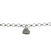 Zilveren armband met steentje en askamer achter hart hanger