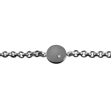 Zilveren armband met ronde hanger en steen met gesloten askamer