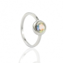 Asring met regenboog topaas 6mm