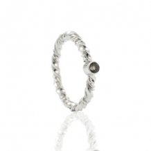 Zilveren asring met steen 3mm