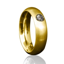 Gouden bolle asring met ronde askamer