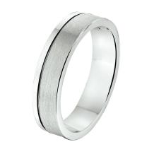 Zilveren ring mat glanzende rand