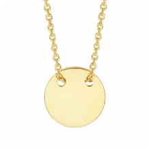 Geelgouden ketting met rond hangertje 8mm