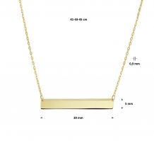 Geelgouden namebar ketting