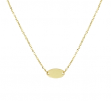 Geelgouden ketting met ovaal plaatje