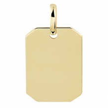 Geelgouden graveerhanger rechthoek