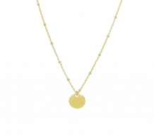 Geelgouden bolletjesketting met rondje 8mm