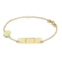 Gouden graveerarmband klaver