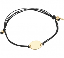 Gevlochten damesarmband met ovaal gouden plaat