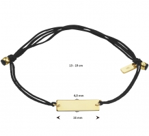 Gevlochten damesarmband met gouden plaat afmetingen