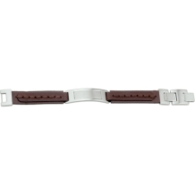Bruin leren armband met plaat