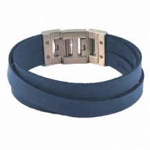 Graveren armband Dacaya cross roads blauw