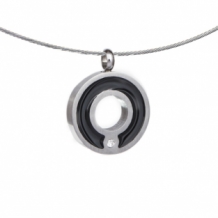 Design RVS ashanger met emaille en zirkonia