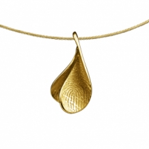 Design blad ketting hanger met vingerafdruk