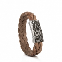 Bruine leren armband met vingerafdruk
