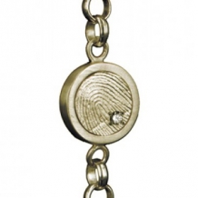 Vingerafdruk armband goud met zirkonia