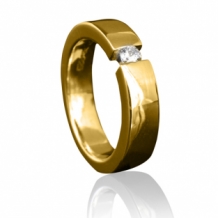 Gouden asring met zirkonia steen