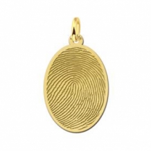 Gouden hanger ovaal met vingerafdruk Names4ever