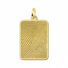 Gouden hanger rechthoek met vingerafdruk Names4ever