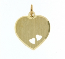 Gouden ketting hanger hart 17mm