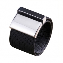 Lederen armband met RVS sluiting