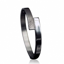 RVS scharnier armband met vingerafdruk