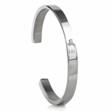 RVS klem armband met askamer en steentje