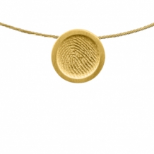 Ronde gouden hanger met vingerafdruk met rand rondom