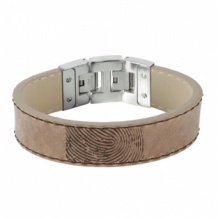 Zandkleurige Dacaya Rebel Edge armband met vingerafdruk