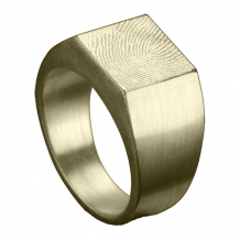 Vierkante gouden vingerafdruk zegelring 797