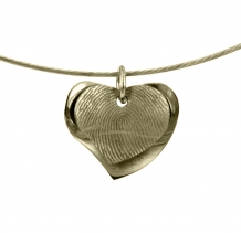Vingerafdruk hanger dubbel hart 833