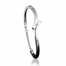 Zilveren armband met askamer en steen