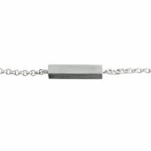 Zilveren armband met rechthoekig asbuisje